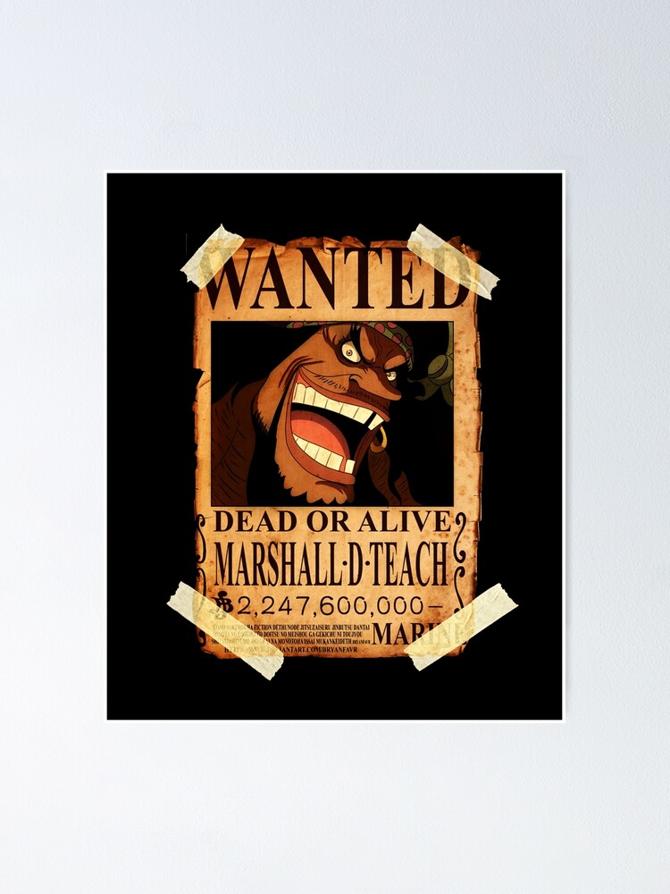 One Piece Blackbeard Bounty Poster Poster By Pignose28 Redbubble