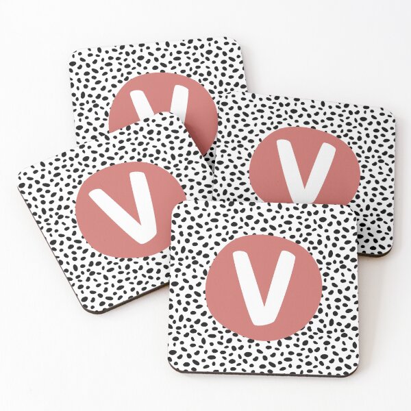 Item preview, Dalmatian Spot Pink V Monogram, Initial, Letter, Name designed and sold by CocoandDaisy.