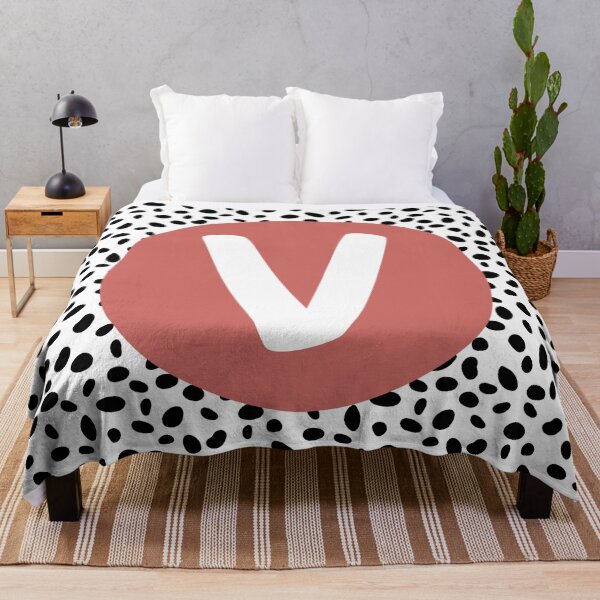 Item preview, Dalmatian Spot Pink V Monogram, Initial, Letter, Name designed and sold by CocoandDaisy.