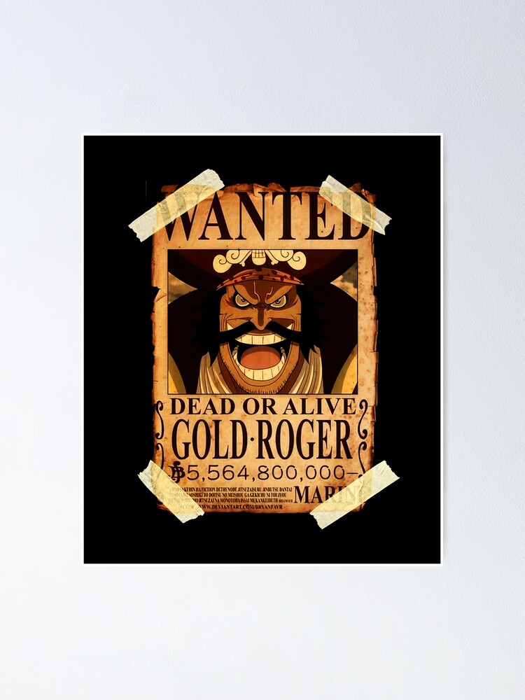 One Piece Gol D Roger Bounty Poster Poster By Pignose28 Redbubble
