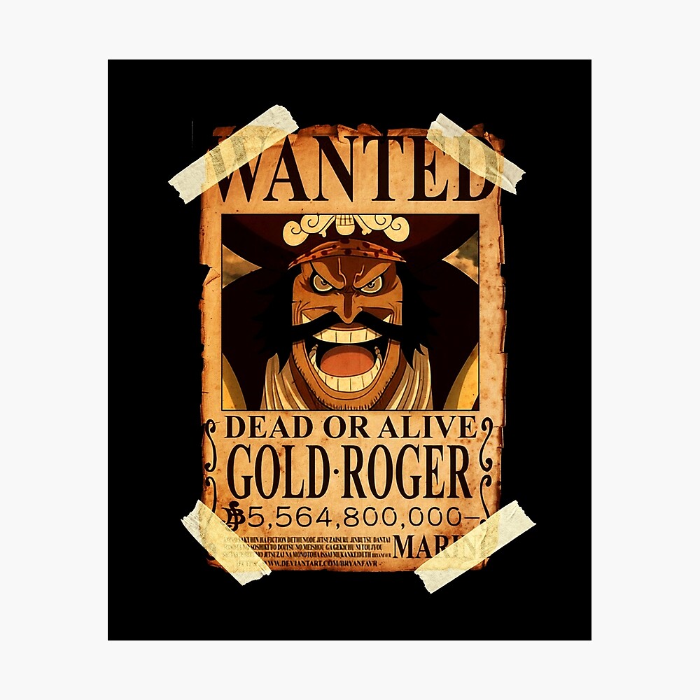 One Piece Gol D Roger Bounty Poster Poster By Pignose28 Redbubble