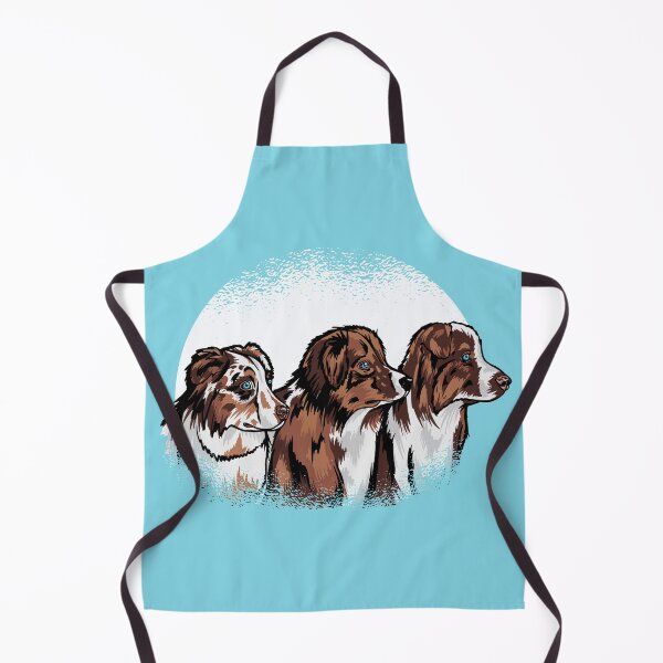 Cute Australian Shepherd Trio Design Apron