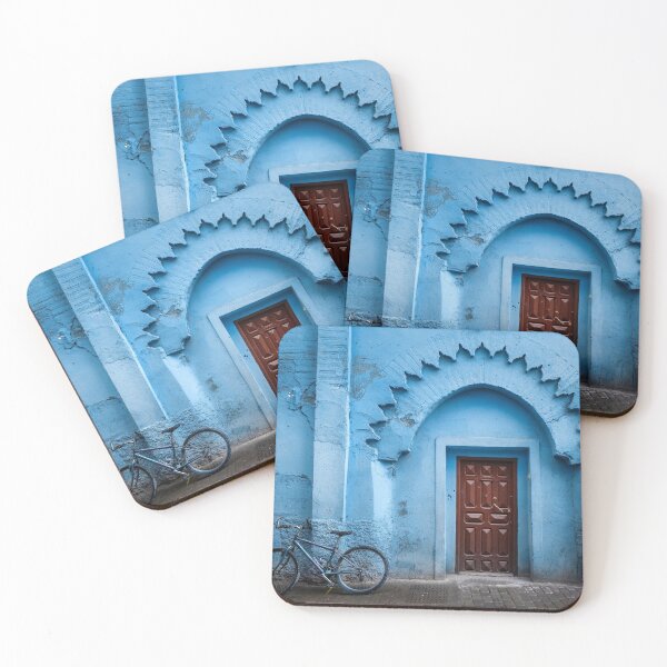Item preview, Traditional Moroccan door and blue wall designed and sold by mitzobs.