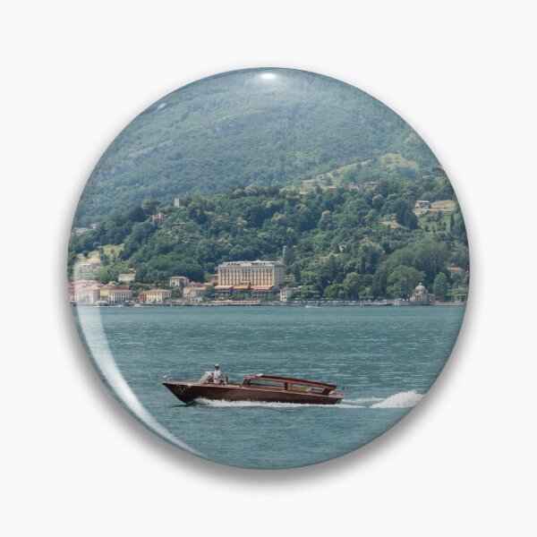Item preview, Powerboating Across Lake Como - Wooden Power Boat and Tremezzo Village designed and sold by Georgia Mizuleva.