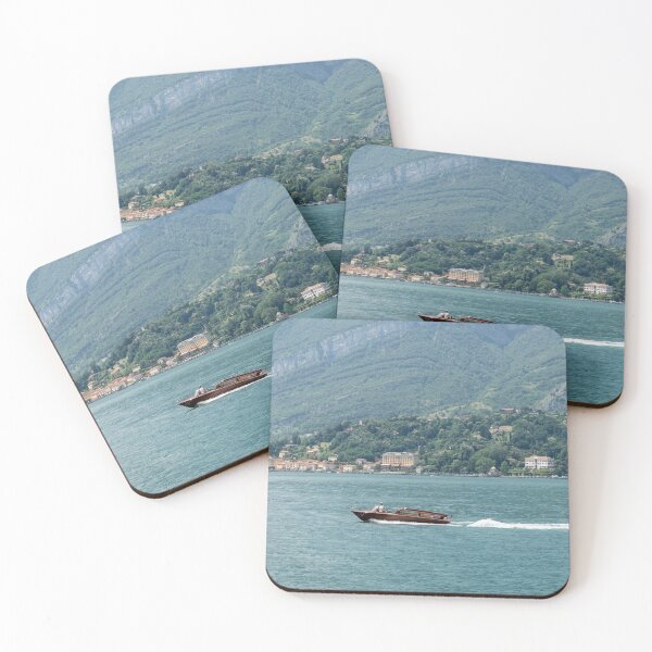Item preview, Powerboating Across Lake Como - Wooden Power Boat and Tremezzo Village designed and sold by Georgia Mizuleva.