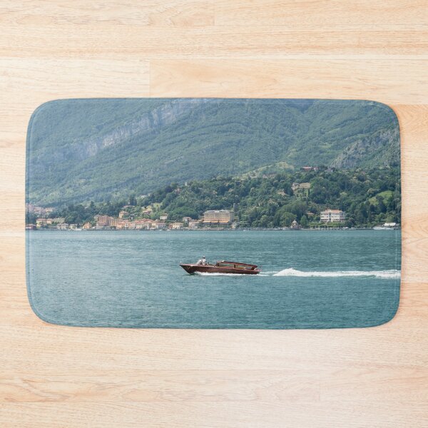 Item preview, Powerboating Across Lake Como - Wooden Power Boat and Tremezzo Village designed and sold by Georgia Mizuleva.