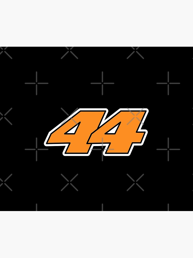 Moto GP racing Championship Spanish rider number 44 orange, white and black  Tapestry by FrenchsTuck