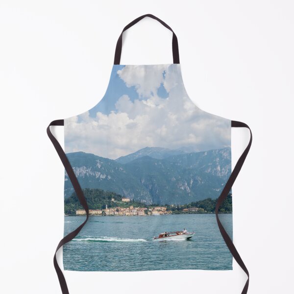 Item preview, Powerboating Across Lake Como - White Boat and Bellagio Village designed and sold by Georgia Mizuleva.