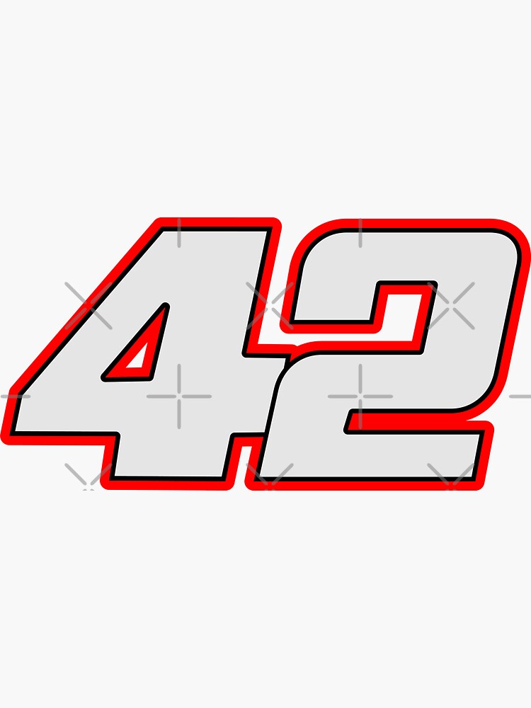Moto GP racing Championship Spanish rider number 42 grey, red and black  Sticker by FrenchsTuck