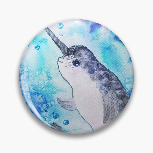 Item preview, Baby narwhal the sea unicorn watercolor designed and sold by orangerinka.