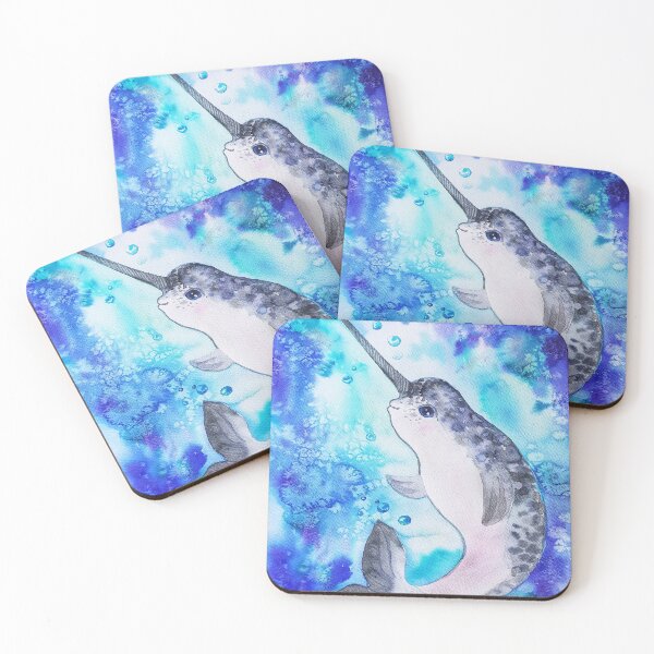 Item preview, Baby narwhal the sea unicorn watercolor designed and sold by orangerinka.