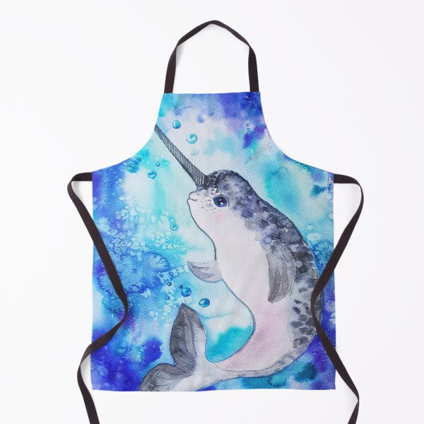 Item preview, Baby narwhal the sea unicorn watercolor designed and sold by orangerinka.