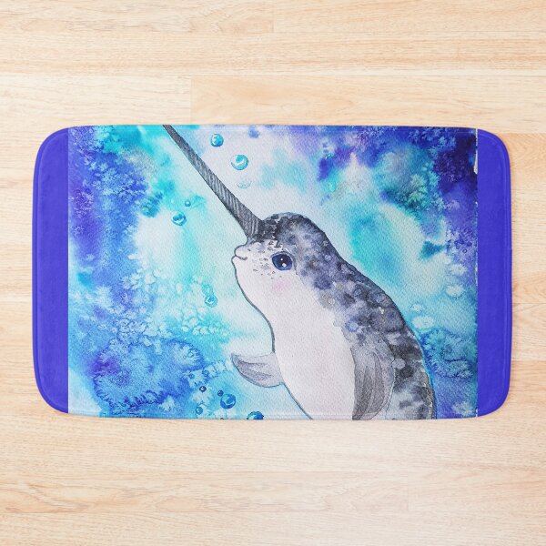 Item preview, Baby narwhal the sea unicorn watercolor designed and sold by orangerinka.