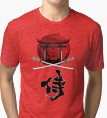 Samurai Katana Tori gate Kanji Tri-blend T-Shirt