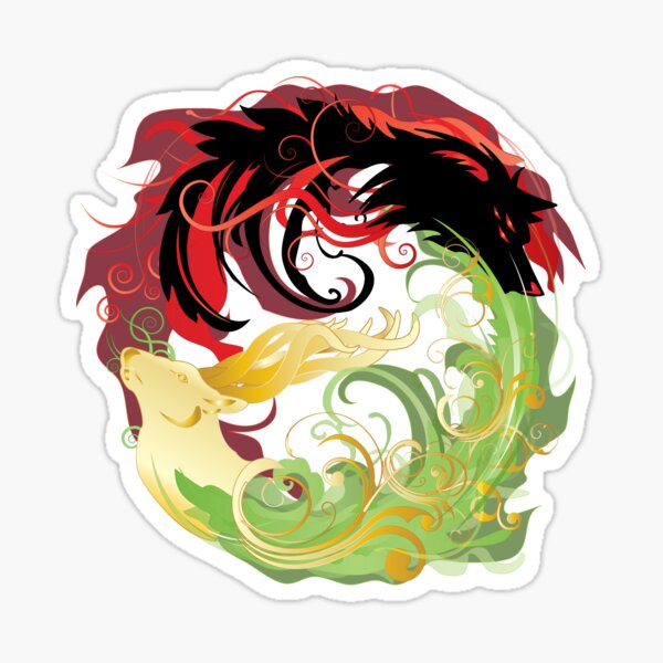 The Wolf and the Halla Sticker
