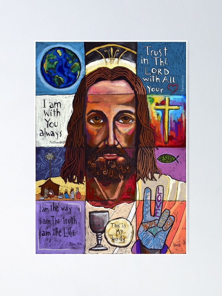 "Jesus Christ Collage" Poster By Hindsstudio | Redbubble