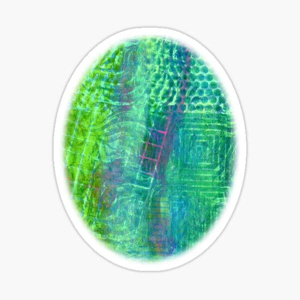 Textured Green and Pink Sticker