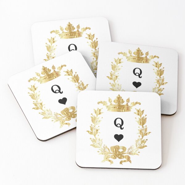 Item preview, Vintage Queen of hearts Gold embossed Crown and wreath detail - Classic Century black and gold edition designed and sold by Deegital18.