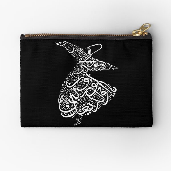 Arabic calligraphy Dervishes Dervis Mevlana Rumi Islam Zipper Pouch