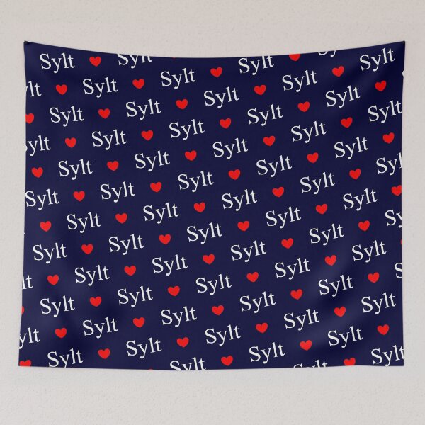 Item preview, Sylt heart pattern blue red designed and sold by Noven21.