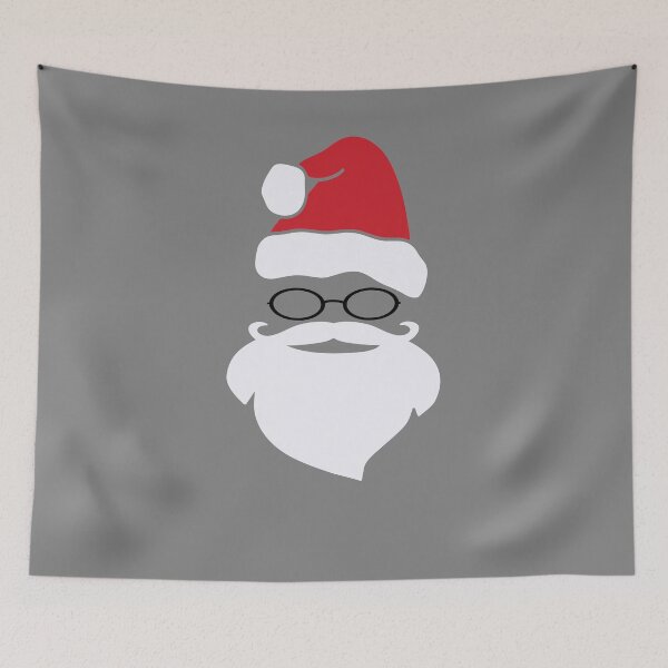 Item preview, Santa Beard white Grey Santa Claus Mustache Glasses COVI19 Merry Christmas Xmas Red designed and sold by peachyline.