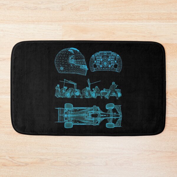 Item preview, Racing car blueprint formula wheel helmet project  light blue designed and sold by ideasfinder.