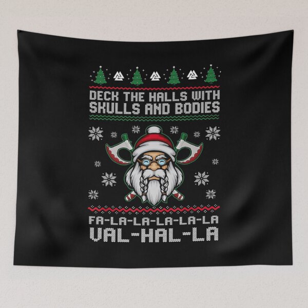 Item preview, Viking Deck The Halls With Skulls And Bodies Christmas funny gift designed and sold by ThomasTrump.