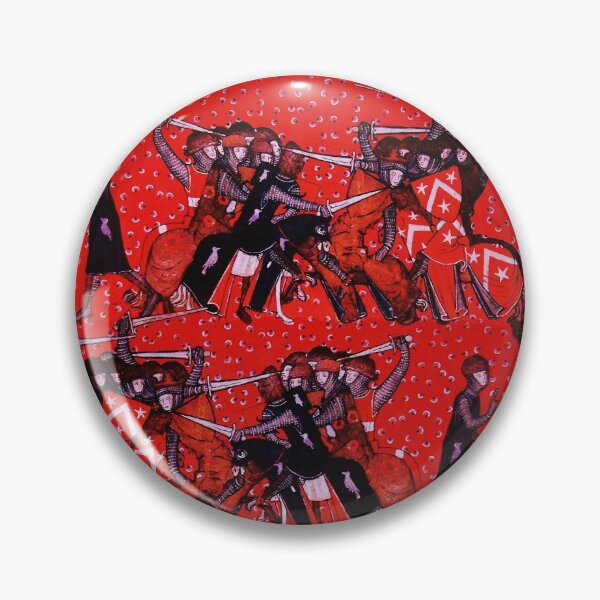 Item preview, BATTLE OF RONCEVAUX PASS, COMBATTING MEDIEVAL KNIGHTS HORSEBACK IN RED Medieval Miniature Pattern designed and sold by BulganLumini.