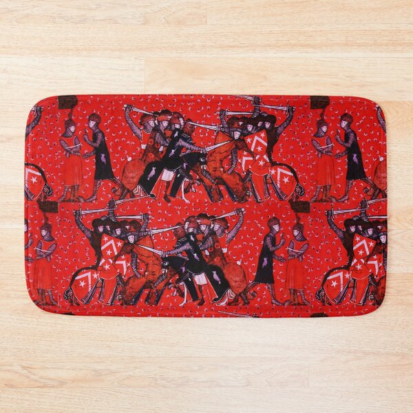 Item preview, BATTLE OF RONCEVAUX PASS, COMBATTING MEDIEVAL KNIGHTS HORSEBACK IN RED Medieval Miniature Pattern designed and sold by BulganLumini.