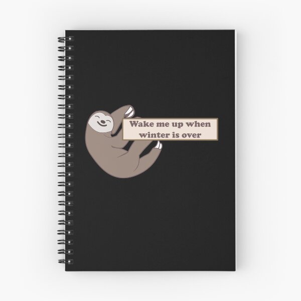 Item preview, Wake me up when winter is over - Funny furry brown sleepy sloth holding cute sign ( Dark night edition) designed and sold by Deegital18.