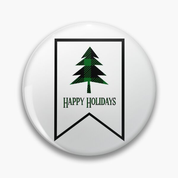 Item preview, Green Plaid “Happy Holidays” Banner Flag designed and sold by PawsitiveMum.