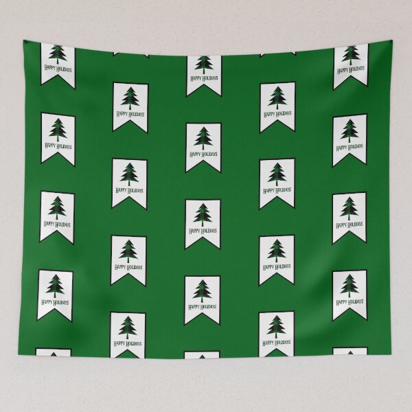 Item preview, “Happy Holidays” Banner Flag - Green Background designed and sold by PawsitiveMum.
