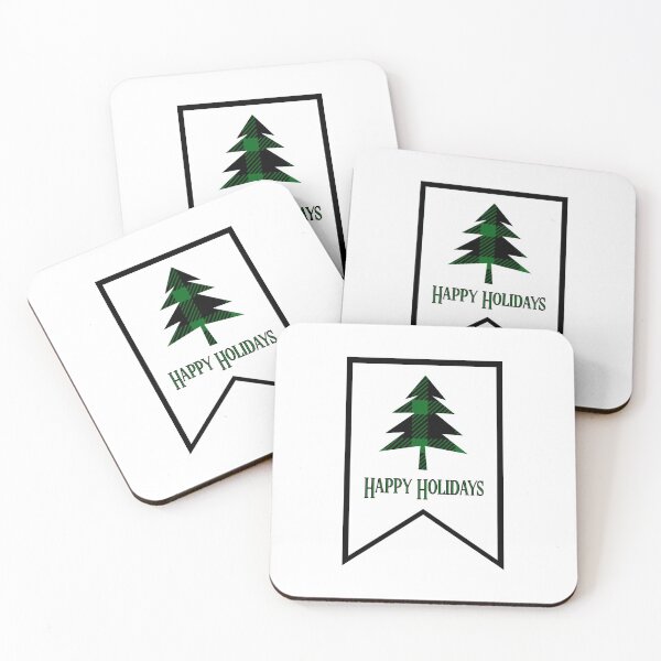 Item preview, Green Plaid “Happy Holidays” Banner Flag designed and sold by PawsitiveMum.