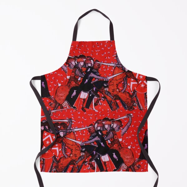 Item preview, BATTLE OF RONCEVAUX PASS, COMBATTING MEDIEVAL KNIGHTS HORSEBACK IN RED Medieval Miniature Pattern designed and sold by BulganLumini.