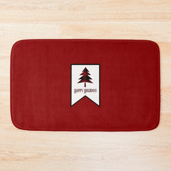 Item preview, Red Plaid “Happy Holidays” Banner Flag - Red Background designed and sold by PawsitiveMum.