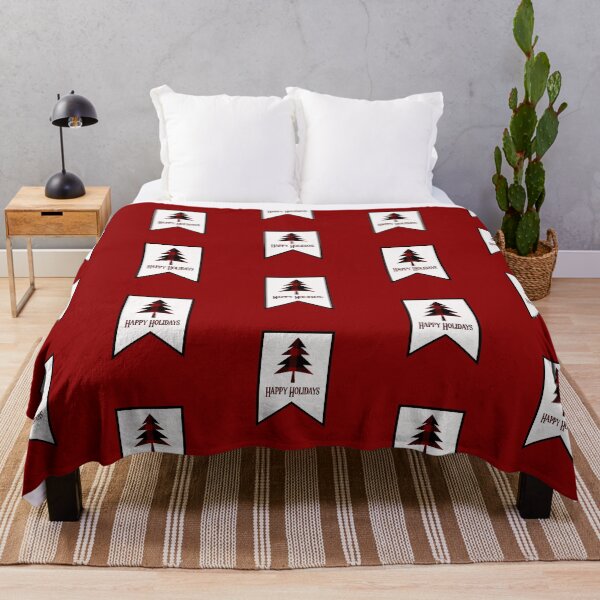 Item preview, Red Plaid “Happy Holidays” Banner Flag - Red Background designed and sold by PawsitiveMum.