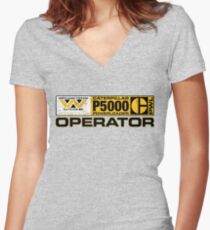 Powerloader Operator Women's Fitted V-Neck T-Shirt