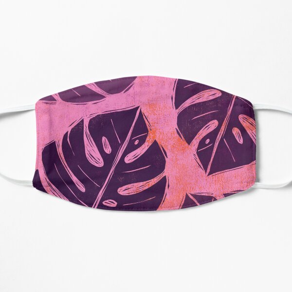 Tropical Monstera Leaves Flat Mask