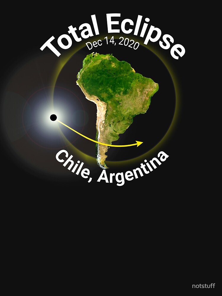 Thumbnail 7 of 7, Classic T-Shirt, Total Solar Eclipse - Dec 14th 2020 designed and sold by notstuff.