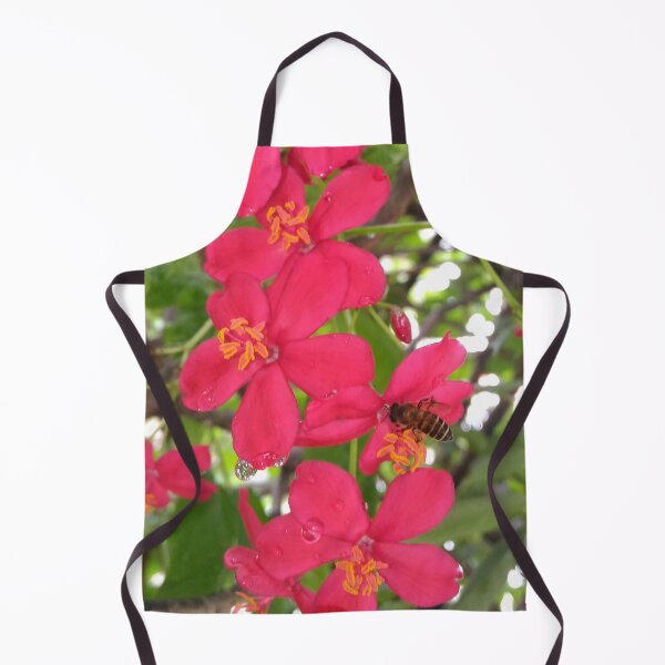 Item preview, The Bee and Red Flower (Jatropha Integerrima) designed and sold by GiganticSale.