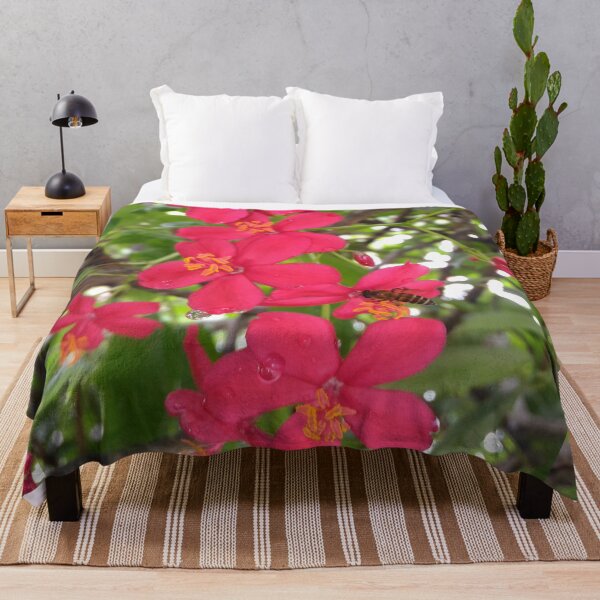 Item preview, The Bee and Red Flower (Jatropha Integerrima) designed and sold by GiganticSale.