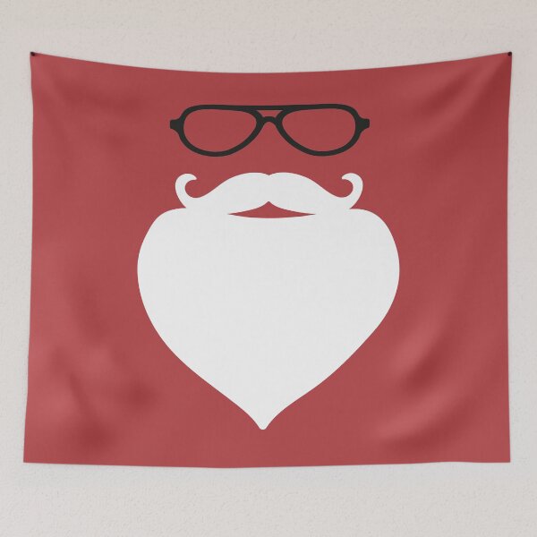 Item preview, Santa Beard white Funny Santa Claus Mustache COVI19 Merry Christmas Xmas Red designed and sold by peachyline.