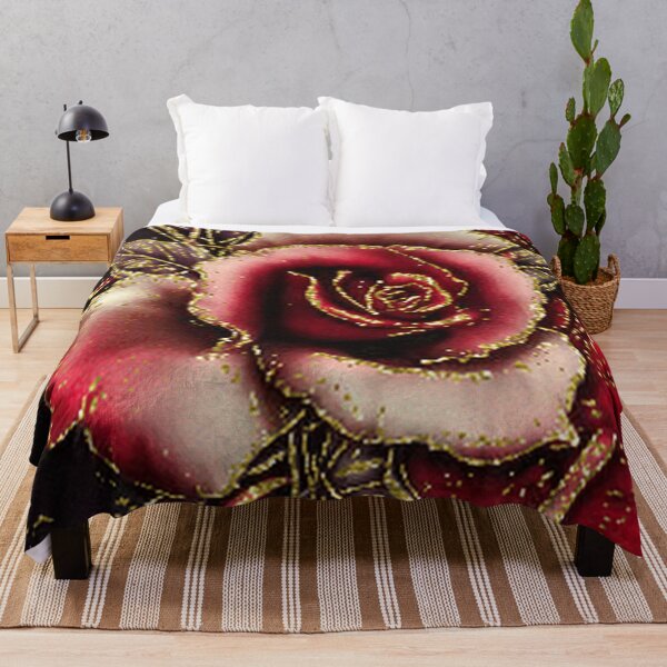 Item preview, Rosa roja y dorada vintage designed and sold by WisdomInspired.