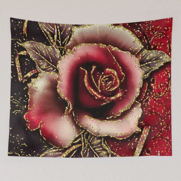 Aperçu de l'œuvre Rose rouge et or vintage créée et vendue par WisdomInspired.