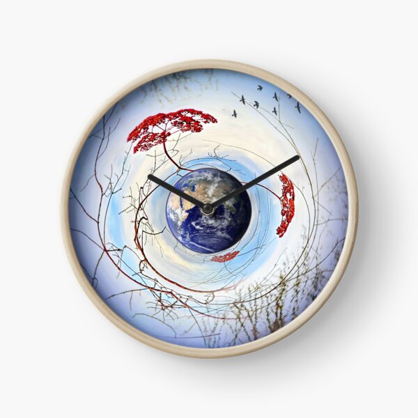 Earth with trees and reflection in water Swirl World Clock