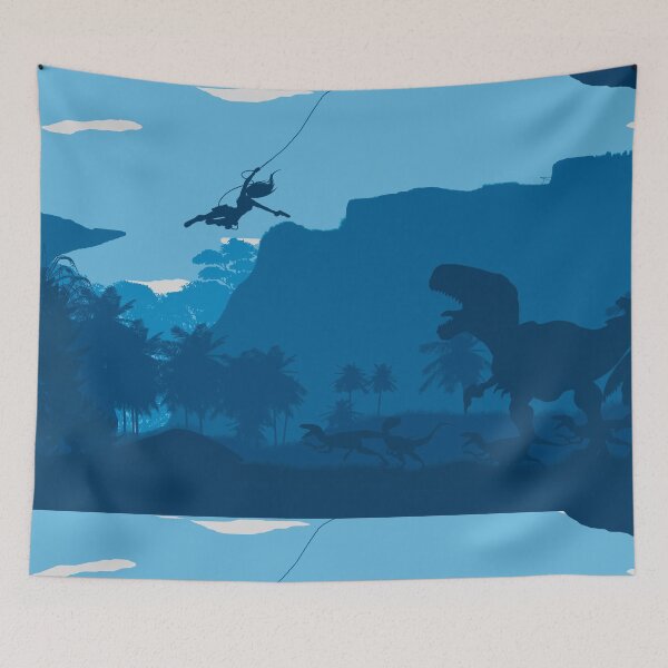 Item preview,  Depiction of dinosaurs backward and fight with them designed and sold by 42youbest.