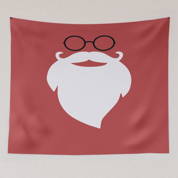 Item preview, Santa Beard white Glasses Funny Santa Claus Mustache Merry Christmas Xmas Red designed and sold by peachyline.
