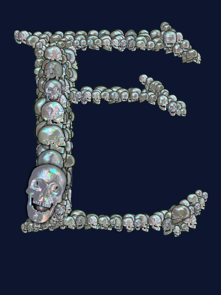 Thumbnail 7 of 7, Classic T-Shirt, Tahitian Pearl Skull Monogram E designed and sold by dinaaaaaah.