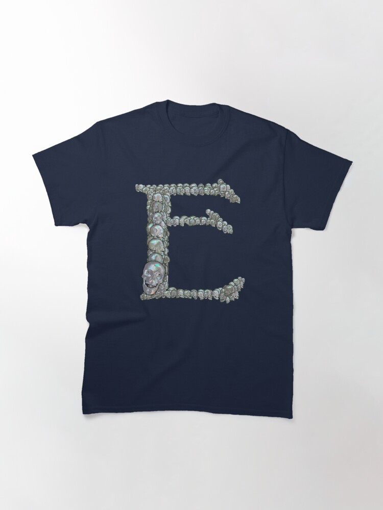 Thumbnail 3 of 7, Classic T-Shirt, Tahitian Pearl Skull Monogram E designed and sold by dinaaaaaah.