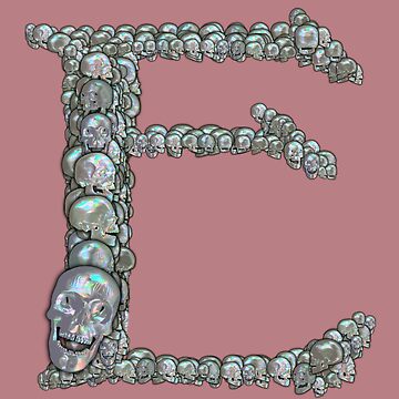 Artwork thumbnail, Tahitian Pearl Skull Monogram E by dinaaaaaah